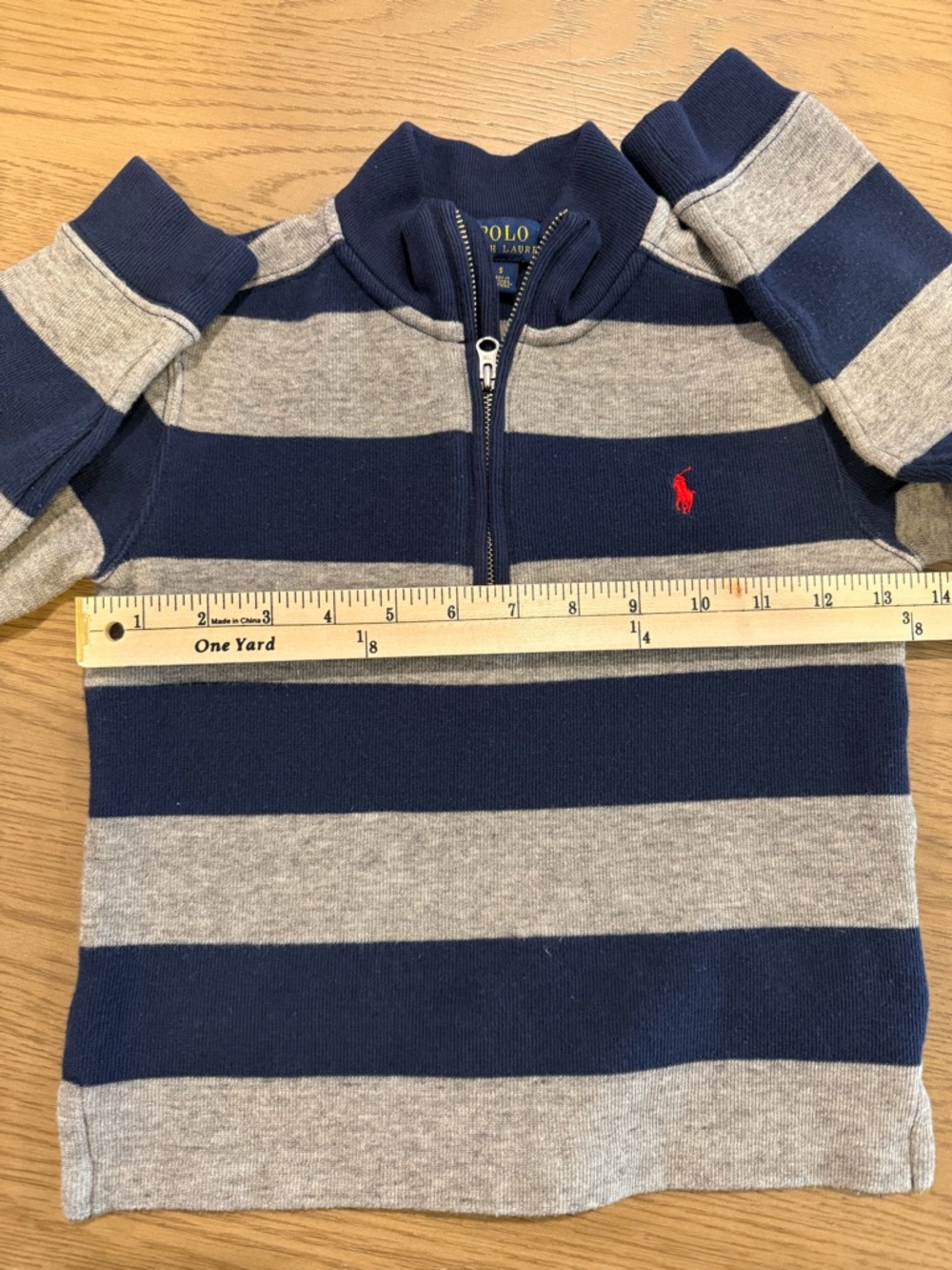 Polo Ralph Lauren Boys Quarter Zip Sweater Striped Pullover Preppy Classic Sz 5‎ - Picture 8 of 12